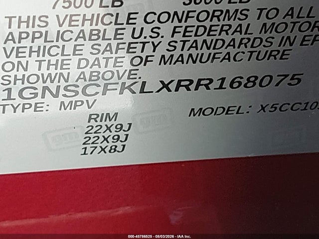 Aukcja sprzedaży 2024 Chevrolet Suburban 2wd Premier, vin: 1GNSCFKLXRR168075, numer aukcji: 45786525