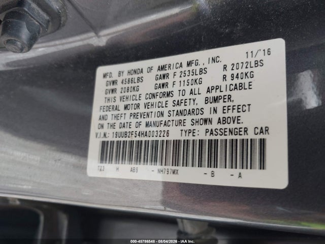 Продажа на аукционе авто 2017 Acura Tlx Technology Package, vin: 19UUB2F54HA003226, номер лота: 45786548