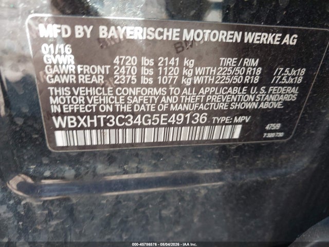 Продаж на аукціоні авто 2016 Bmw X1 Xdrive28i, vin: WBXHT3C34G5E49136, номер лоту: 45786576