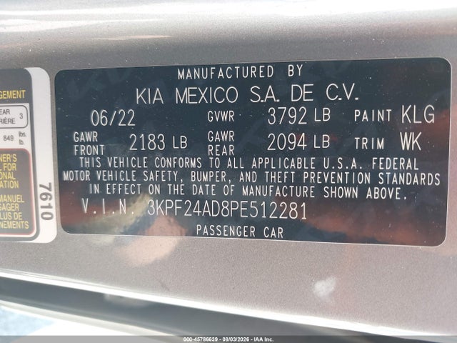 KIA Forte Lxs 2023 3KPF24AD8PE512281 Image 9
