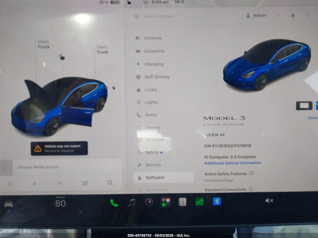 45786702 :رقم المزاد ، 5YJ3E1EA2JF076618 vin ، 2018 Tesla Model 3 مزاد بيع