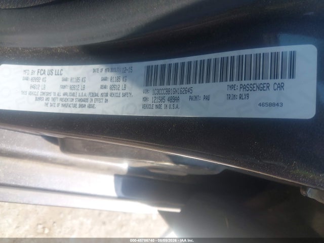 45786740 :رقم المزاد ، 1C3CCCBB1GN162645 vin ، 2016 Chrysler 200 S مزاد بيع