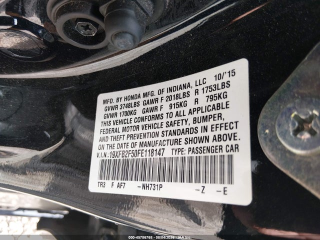 19XFB2F50FE118147 Honda Civic Lx