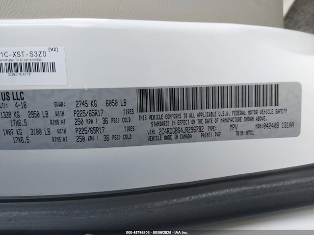 Продажа на аукционе авто 2018 Dodge Grand Caravan Se, vin: 2C4RDGBG4JR296792, номер лота: 45786808