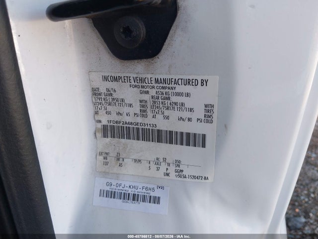 Ford F-250 Xl 2016 1FDBF2A68GED31133 Image 9