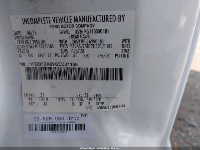 1FDBF2A69GED31156 Ford F-250 Xl
