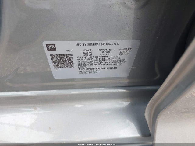 Продаж на аукціоні авто 2025 Cadillac Ct5 Premium Luxury Rwd, vin: 1G6DN5RK6S0109248, номер лоту: 45786849