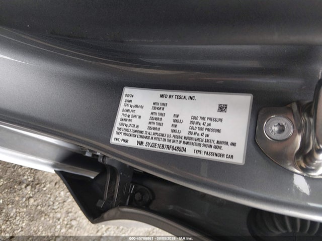 45786861 :رقم المزاد ، 5YJ3E1EB7RF848504 vin ، 2024 Tesla Model 3 Long Range Dual Motor All-wheel Drive مزاد بيع