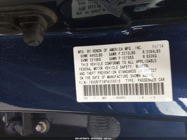 Продаж на аукціоні авто 2015 Acura Tlx, vin: 19UUB1F38FA008516, номер лоту: 45786878