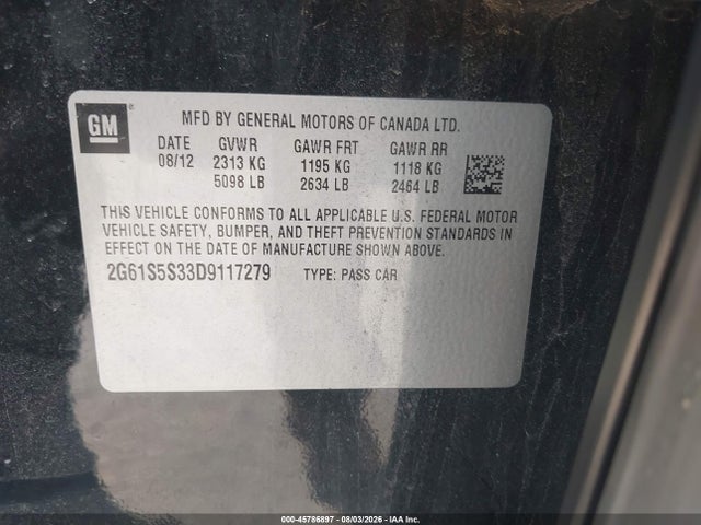 Продаж на аукціоні авто 2013 Cadillac Xts Premium, vin: 2G61S5S33D9117279, номер лоту: 45786897