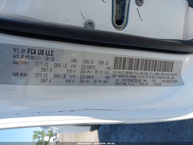 2019 Jeep Cherokee Limited 4x4 მანქანა იყიდება აუქციონზე, vin: 1C4PJMDX8KD322052, აუქციონის ნომერი: 45786917