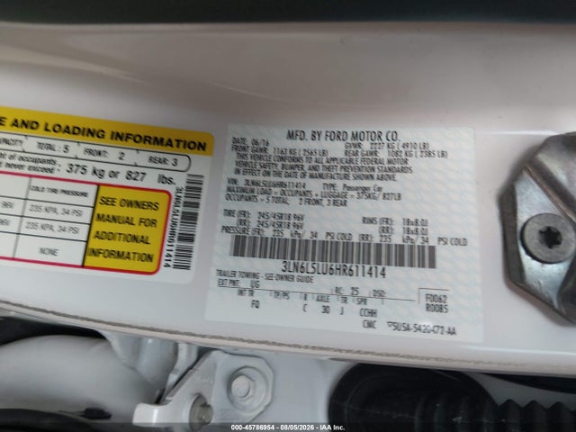 3LN6L5LU6HR611414 Lincoln Mkz Hybrid Select