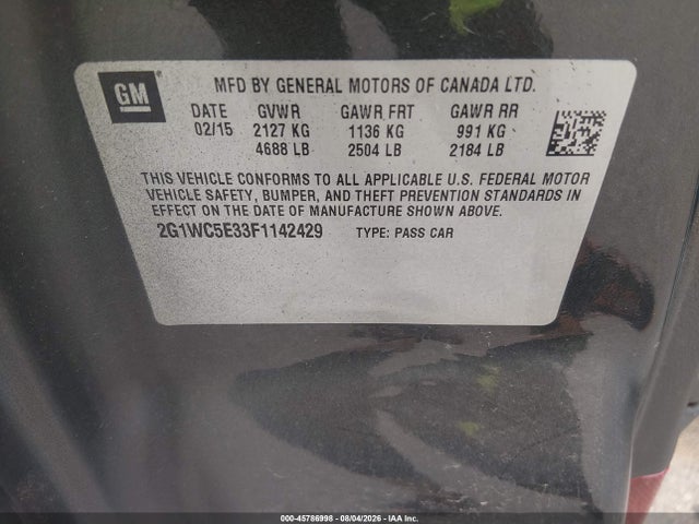 Chevrolet Impala Limited Ltz 2015 2G1WC5E33F1142429 Image 9