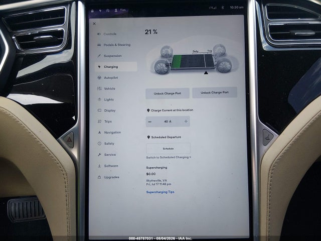 Продаж на аукціоні авто 2015 Tesla Model S 60/70/85, vin: 5YJSA1S12FFP72589, номер лоту: 45787031