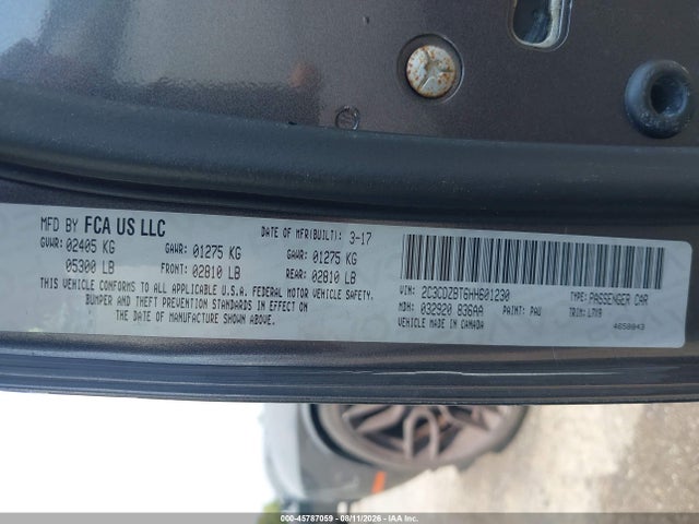 45787059 :رقم المزاد ، 2C3CDZBT6HH601230 vin ، 2017 Dodge Challenger R/t مزاد بيع