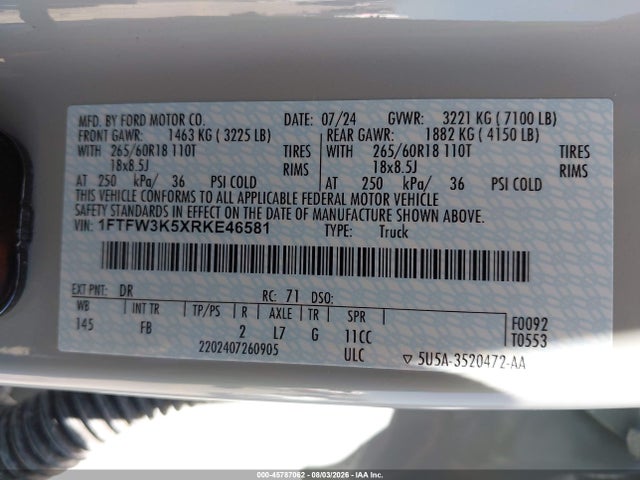 1FTFW3K5XRKE46581 Ford F-150 Xlt