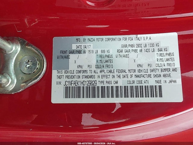 JC1NFAEK1H0129829 Fiat 124 Spider Classica