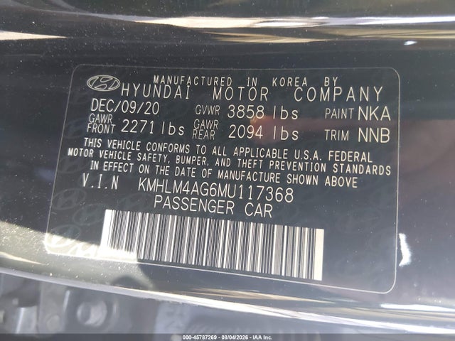 Hyundai ELANTRA SEL 2021 KMHLM4AG6MU117368 Image 9