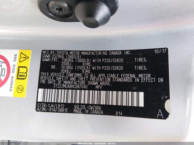 Продаж на аукціоні авто 2017 Lexus Rx 350, vin: 2T2ZZMCA8HC087040, номер лоту: 45787345