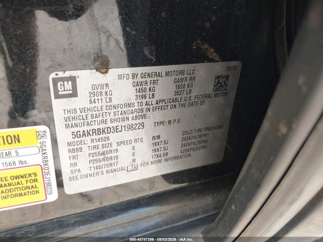 Продажа на аукционе авто 2014 Buick Enclave Leather, vin: 5GAKRBKD3EJ198229, номер лота: 45787396
