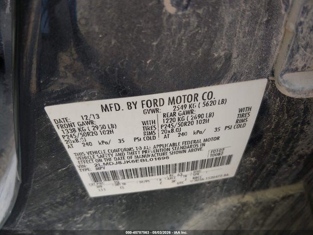 Aukcja sprzedaży 2014 Lincoln Mkx, vin: 2LMDJ8JK6EBL01696, numer aukcji: 45787563