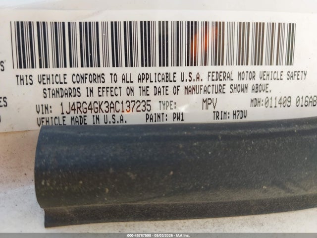 Aukcja sprzedaży 2010 Jeep Commander Sport, vin: 1J4RG4GK3AC137235, numer aukcji: 45787598