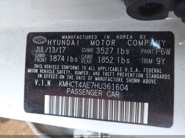 Hyundai ACCENT SE 2017 KMHCT4AE7HU361604 Image 9