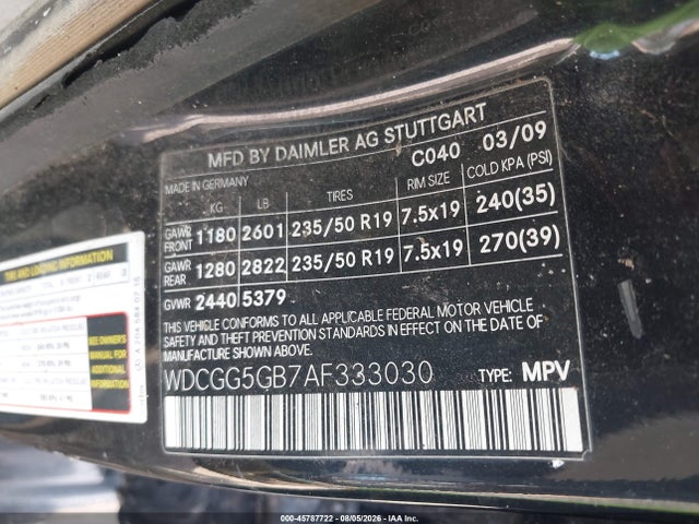 Aukcja sprzedaży 2010 Mercedes-benz Glk 350, vin: WDCGG5GB7AF333030, numer aukcji: 45787722