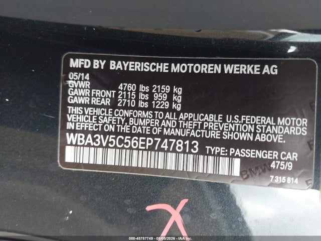 Продажа на аукционе авто 2014 Bmw 428i, vin: WBA3V5C56EP747813, номер лота: 45787749