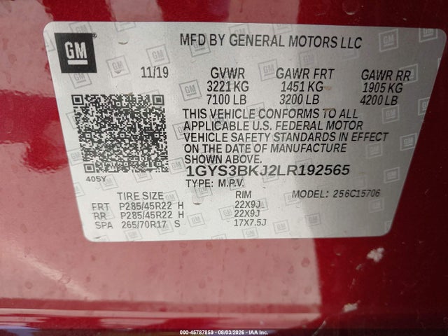 Cadillac Escalade 2wd Luxury 2020 1GYS3BKJ2LR192565 Image 9