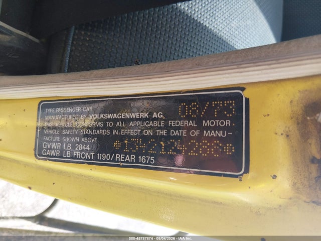 Aukcja sprzedaży 1974 Volkswagen Beetle, vin: 1342124288, numer aukcji: 45787874