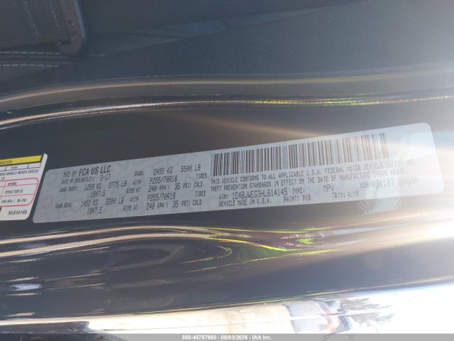 1C4BJWEG3HL614145 Jeep Wrangler Unlimited Sahara