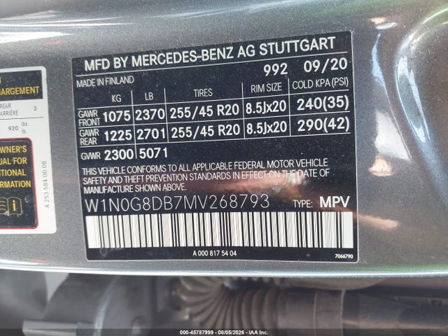 W1N0G8DB7MV268793 Mercedes-Benz Glc 300 Suv