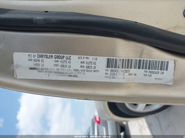 2010 Dodge Charger Sxt მანქანა იყიდება აუქციონზე, vin: 2B3CA3CV7AH159275, აუქციონის ნომერი: 45788074