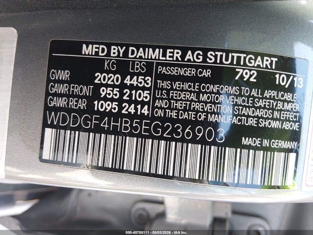 45788111 :رقم المزاد ، WDDGF4HB5EG236903 vin ، 2014 Mercedes-benz C 250 Sport مزاد بيع