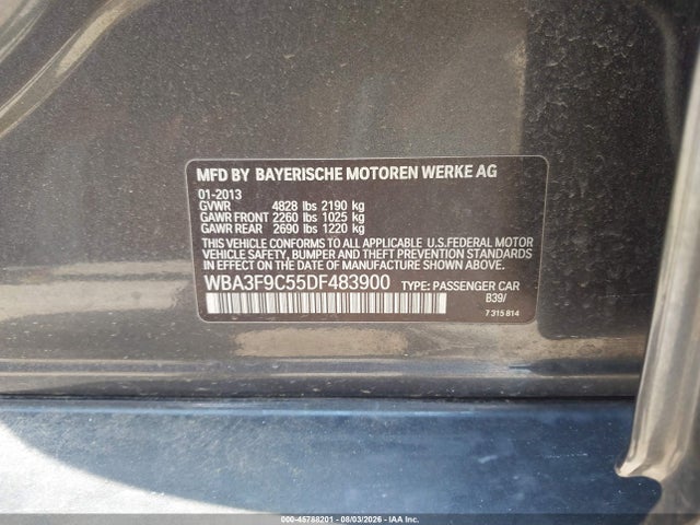 Продаж на аукціоні авто 2013 Bmw Activehybrid 3, vin: WBA3F9C55DF483900, номер лоту: 45788201