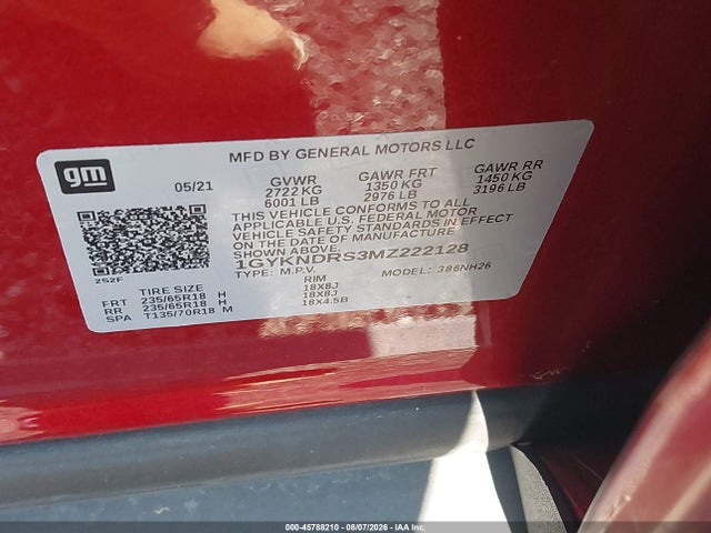 2021 Cadillac Xt5 Awd Premium Luxury მანქანა იყიდება აუქციონზე, vin: 1GYKNDRS3MZ222128, აუქციონის ნომერი: 45788210