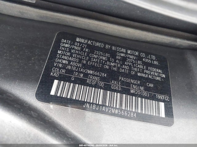 JN1BJ1AV2MW566284 Nissan Rogue Sport S Fwd Xtronic Cvt