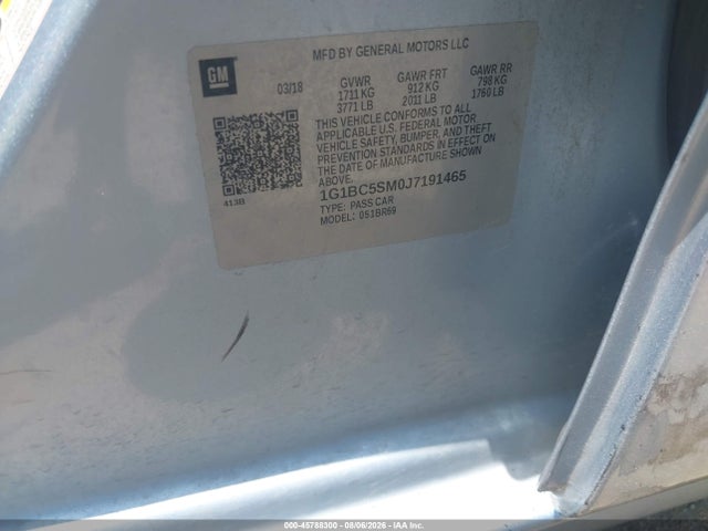 Продаж на аукціоні авто 2018 Chevrolet Cruze Ls Auto, vin: 1G1BC5SM0J7191465, номер лоту: 45788300