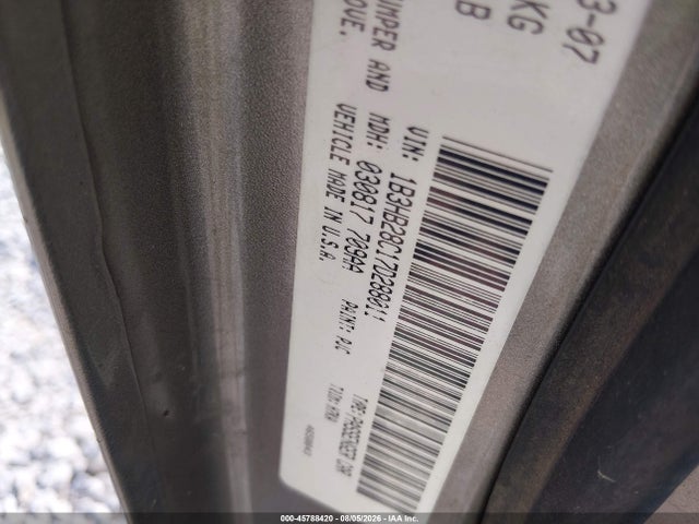 45788420 :رقم المزاد ، 1B3HB28C17D288011 vin ، 2007 Dodge Caliber مزاد بيع