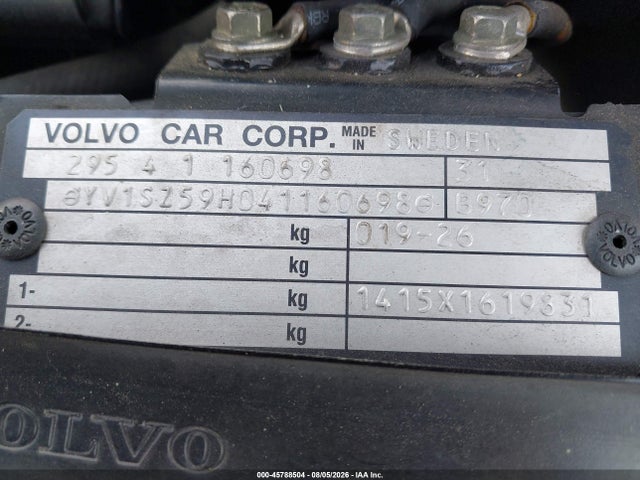 Продажа на аукционе авто 2004 Volvo Xc70 2.5t, vin: YV1SZ59H041160698, номер лота: 45788504