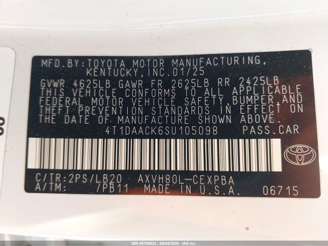 4T1DAACK6SU105098 Toyota CAMRY XSE