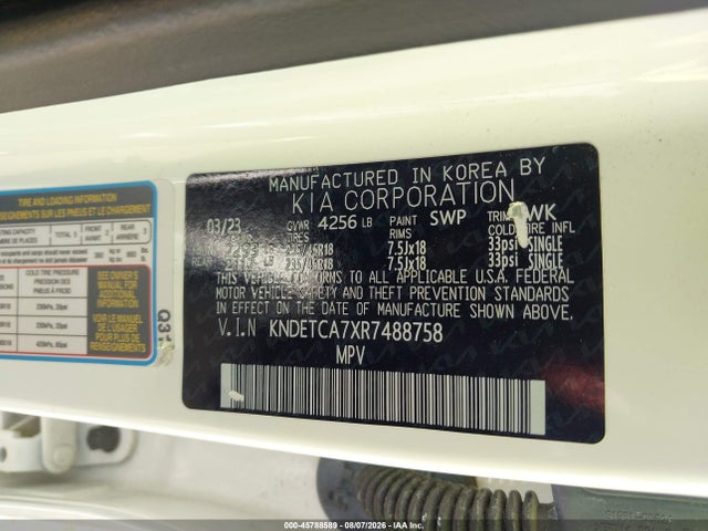 45788589 :رقم المزاد ، KNDETCA7XR7488758 vin ، 2024 Kia Seltos Sx Turbo مزاد بيع