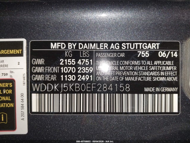 Продажа на аукционе авто 2014 Mercedes-benz E 350, vin: WDDKJ5KB0EF284158, номер лота: 45788653