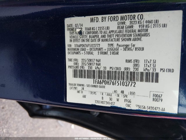 2015 Ford Fusion Se მანქანა იყიდება აუქციონზე, vin: 1FA6P0H76F5103772, აუქციონის ნომერი: 45788684