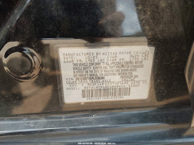 3N1CN8FV6RL830386 Nissan Versa 1.6 Sr