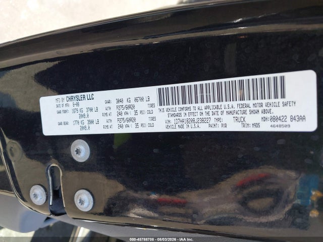 Продажа на аукционе авто 2008 Dodge Ram 1500 Slt, vin: 1D7HA18208J238227, номер лота: 45788708