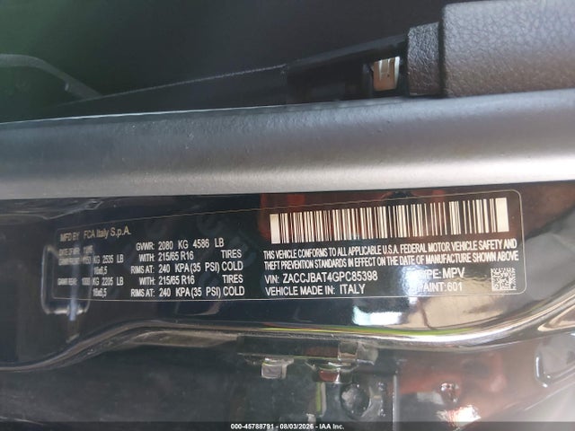 ZACCJBAT4GPC85398 Jeep Renegade Sport