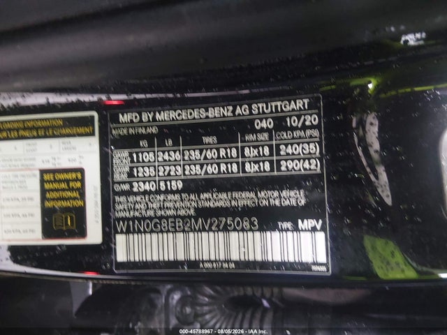 Aukcja sprzedaży 2021 Mercedes-benz Glc 300 4matic Suv, vin: W1N0G8EB2MV275083, numer aukcji: 45788967