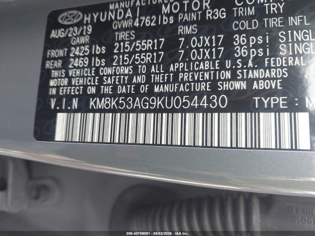 KM8K53AG9KU054430 Hyundai Kona Ev Ultimate